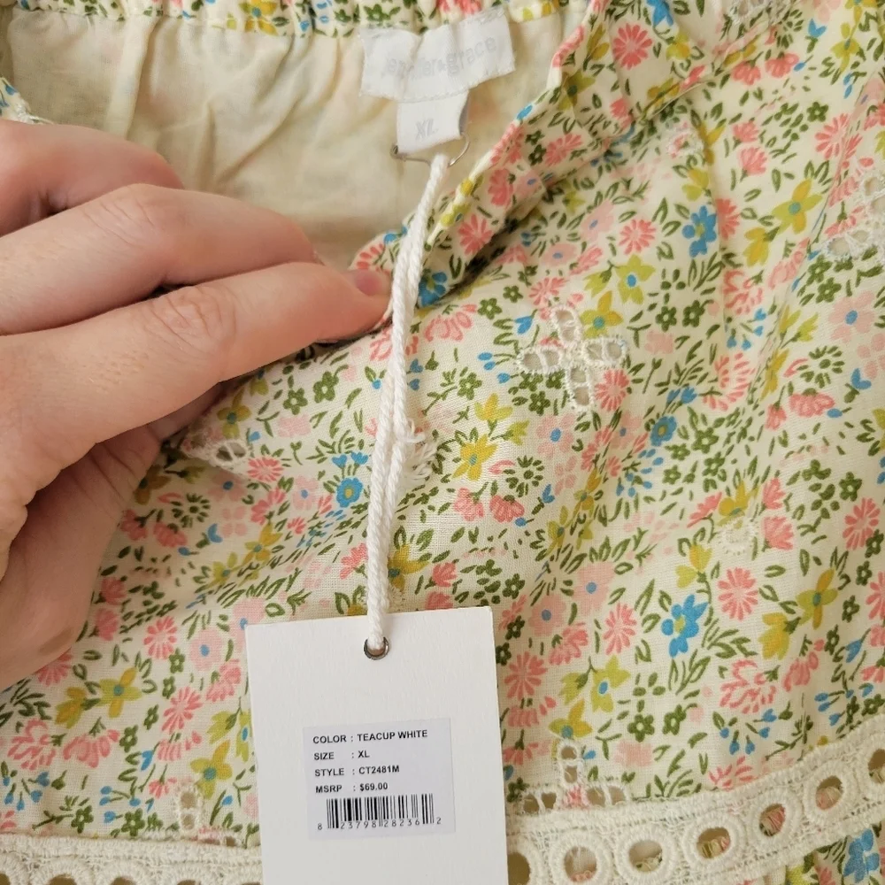 Floral A line Skirt - Picture 3 of 6